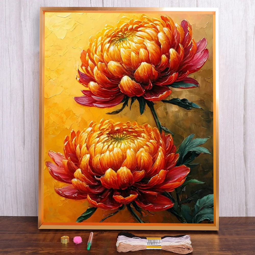 Flower Chrysanthemum Printed Fabric Cross-Stitch Embroidery Kit Handiwork Craft Handmade Needlework Design Different Package
Flower Chrysanthemum Printed Fabric Cross-Stitch Embroidery Kit Handiwork Craft Handmade Needlework Design Different Package