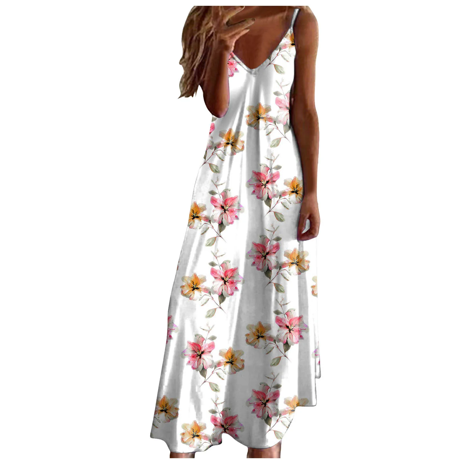 Maxi Dresses Summer Women Summer Sexy V Neck Suspender Long Dress Fashionable Casual Dress Shirt for Women Silk Mid Length Dress
Maxi Dresses Summer Women Summer Sexy V Neck Suspender Long Dress Fashionable Casual Dress Shirt for Women Silk Mid Length Dress