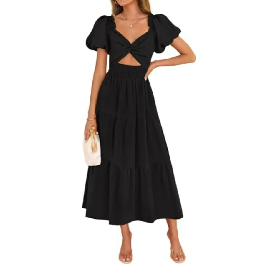 ZESICA Womens Summer Casual Flowy Vacation Maxi Dress 2026 Short Puff Sleeve A Line Smocked Cutout Beach Party Dresses
ZESICA Womens Summer Casual Flowy Vacation Maxi Dress 2026 Short Puff Sleeve A Line Smocked Cutout Beach Party Dresses