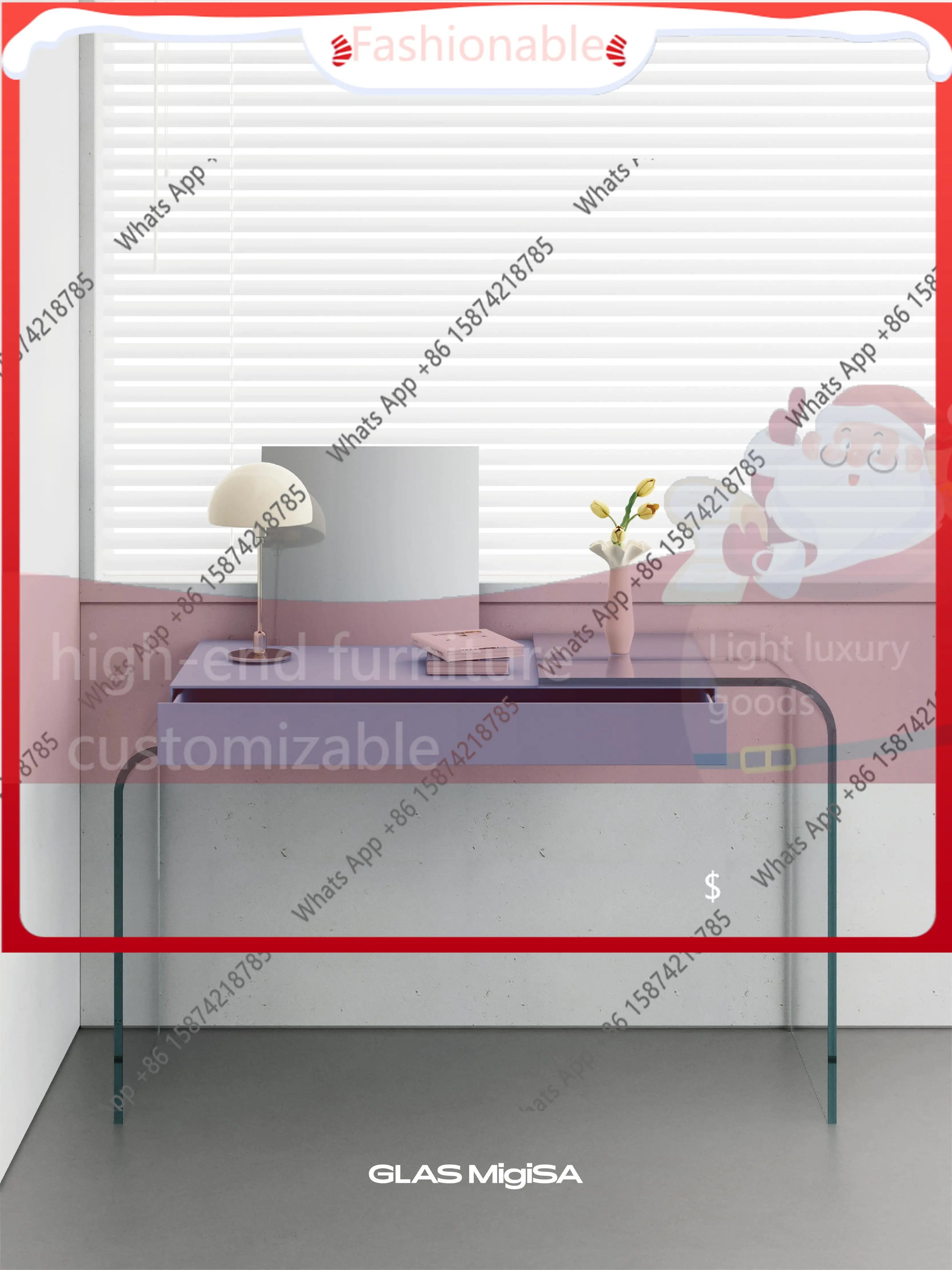 LU Italian minimalist glass dresser bedroom premium makeup table with drawers and mirror
LU Italian minimalist glass dresser bedroom premium makeup table with drawers and mirror