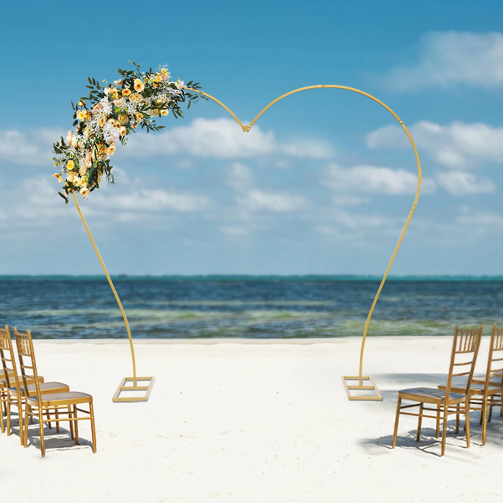 Heart-Shape Floral Wedding Backdrop Arch Stand, 8.7ft L X 7.7ft H Metal Arch Backdrop Stand, Floral Background Decoration
Heart-Shape Floral Wedding Backdrop Arch Stand, 8.7ft L X 7.7ft H Metal Arch Backdrop Stand, Floral Background Decoration