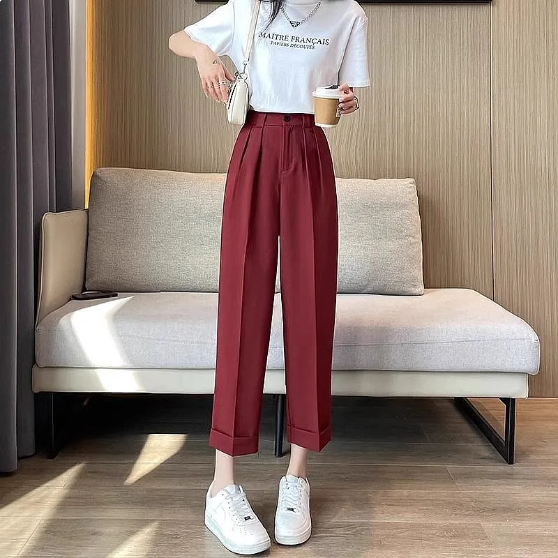Nine Point Suit Pants Women's Summer Thin High Waisted Straight Leg Pants Fashionable Commuting Versatile Loose Casual Pants
Nine Point Suit Pants Women's Summer Thin High Waisted Straight Leg Pants Fashionable Commuting Versatile Loose Casual Pants