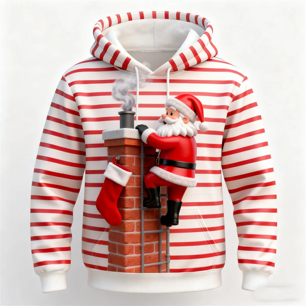 Fashion 3D Print Santa Clause Graphic Hoodies Simple Stripe Pattern Long Sleeve Hooded Tops Christmas Theme Loose Casual Clothes
Fashion 3D Print Santa Clause Graphic Hoodies Simple Stripe Pattern Long Sleeve Hooded Tops Christmas Theme Loose Casual Clothes