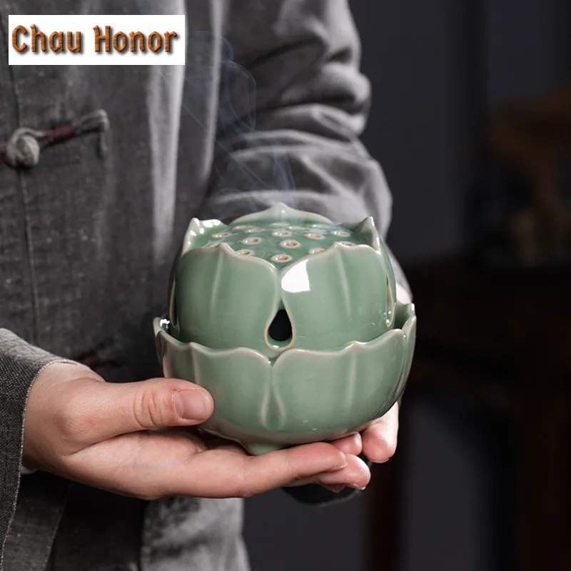 Longquan Celadon Zen Lotus Seeds Incense Holder Mist Smoking Steamers Incense Burners Aromatherapy Censer Teaware Decoration
Longquan Celadon Zen Lotus Seeds Incense Holder Mist Smoking Steamers Incense Burners Aromatherapy Censer Teaware Decoration