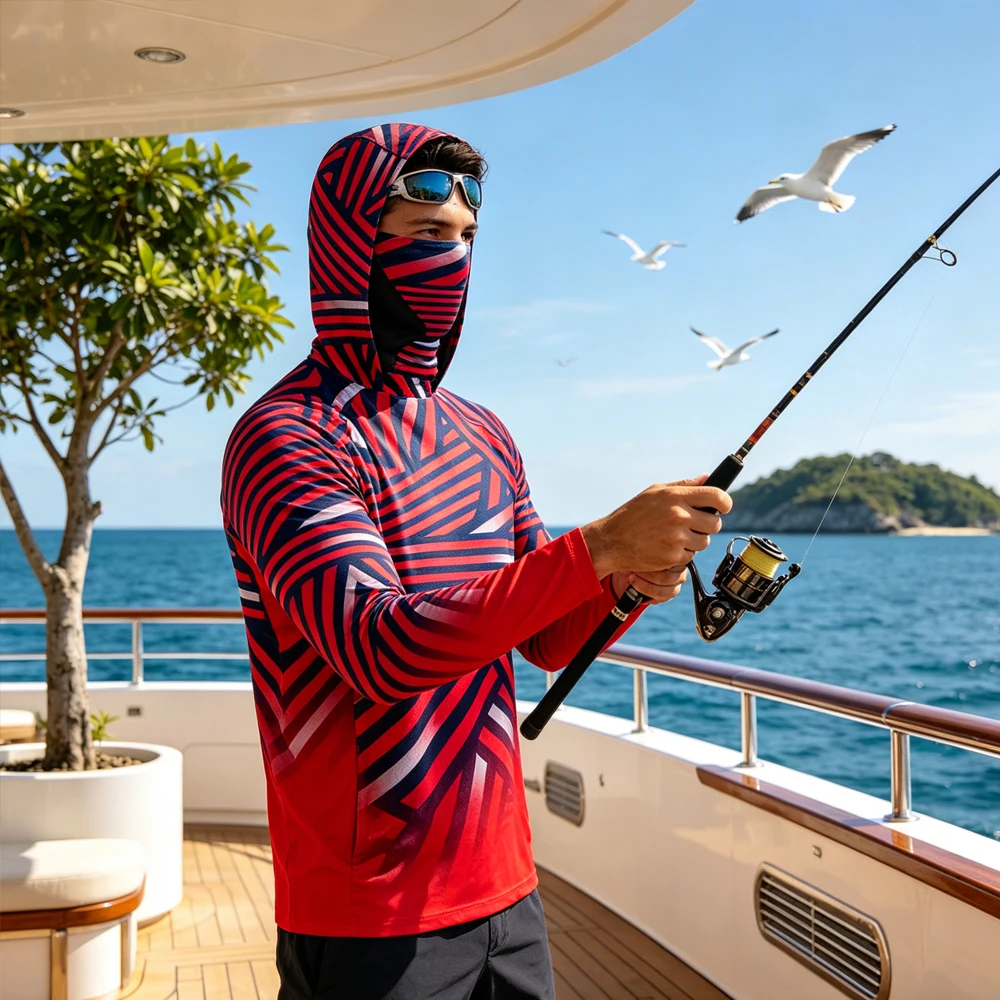 Outdoor Men Long Sleeve Fishing Shirt With Face Mask Quick Dry Breathable Lightweight Anti-UV Hooded Wear for Fishing Camping
Outdoor Men Long Sleeve Fishing Shirt With Face Mask Quick Dry Breathable Lightweight Anti-UV Hooded Wear for Fishing Camping