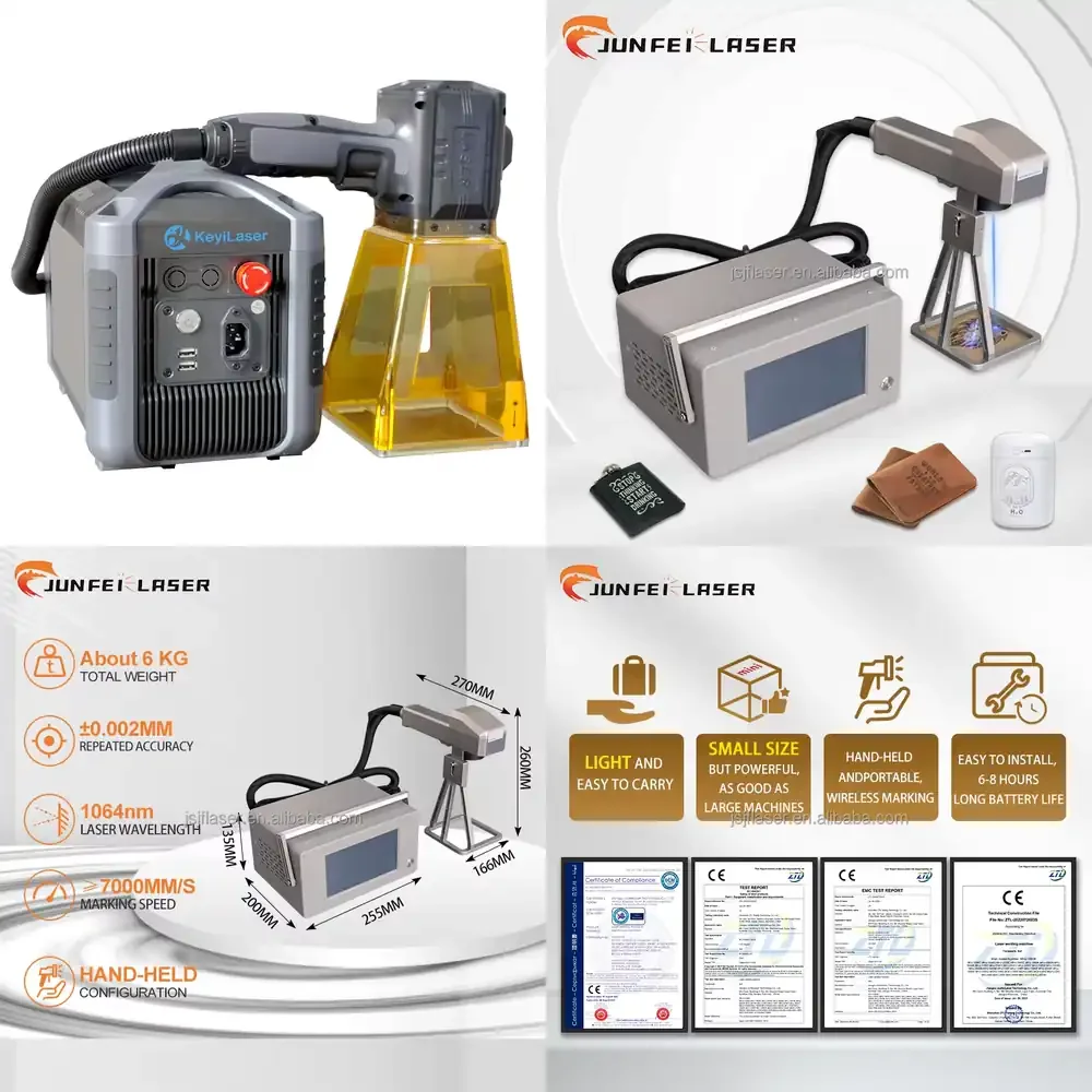 JUNFEI OEM Handheld Fiber Marking Machine Portable 20W 30W 50W DXF/BMP Air-Cooled Metal Rubber Plastic Outside Engraver
JUNFEI OEM Handheld Fiber Marking Machine Portable 20W 30W 50W DXF/BMP Air-Cooled Metal Rubber Plastic Outside Engraver