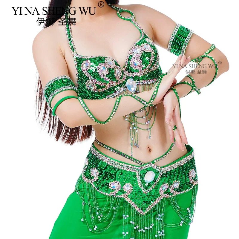 Women Sexy Belly Dance Top Bra Beaded Belt Oriental Belly Dance Luxury Handmade Embroidered Performance Bra Belt Set
Women Sexy Belly Dance Top Bra Beaded Belt Oriental Belly Dance Luxury Handmade Embroidered Performance Bra Belt Set