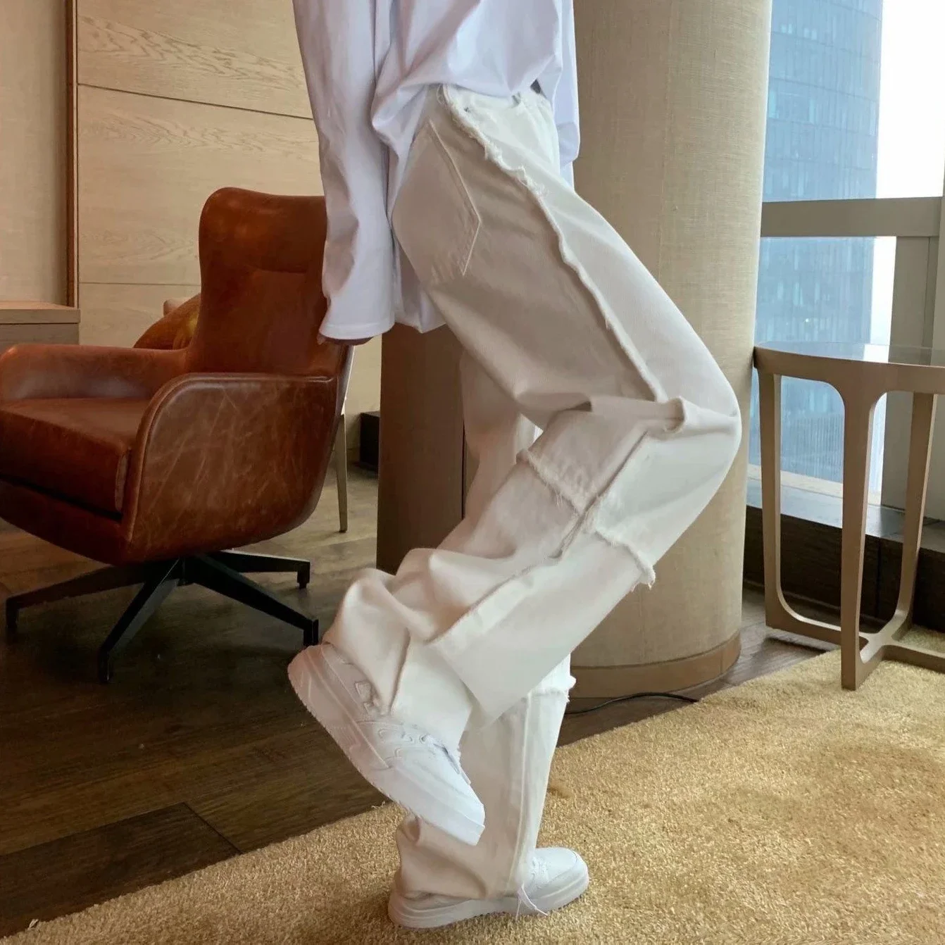 Trousers Spliced Man Cowboy Pants Straight Men's Jeans White Aesthetic Loose Washed Original Regular 2024 Fashion Trend Summer
Trousers Spliced Man Cowboy Pants Straight Men's Jeans White Aesthetic Loose Washed Original Regular 2024 Fashion Trend Summer