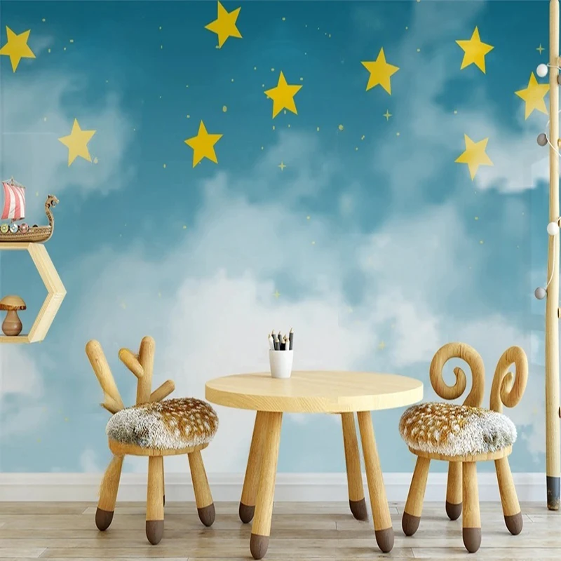 Custom Modern Cartoon Star White Cloud Kids Room Bedroom Wallpaper Blue Sky Murals 3D Wall Art Decor Background Painting
Custom Modern Cartoon Star White Cloud Kids Room Bedroom Wallpaper Blue Sky Murals 3D Wall Art Decor Background Painting