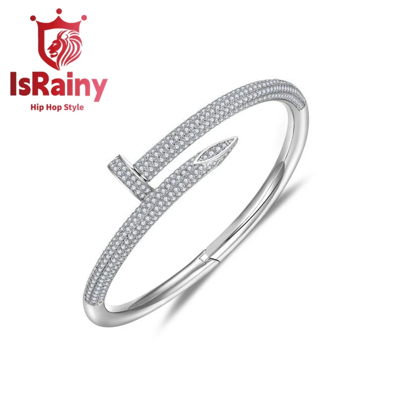 IsRainy Hip Hop Rock 100%925 Sterling Silver Round Cut VVS1 D Real GRA Moissanite Diamonds Tennis Chain Bangles Fine Jewelry
IsRainy Hip Hop Rock 100%925 Sterling Silver Round Cut VVS1 D Real GRA Moissanite Diamonds Tennis Chain Bangles Fine Jewelry