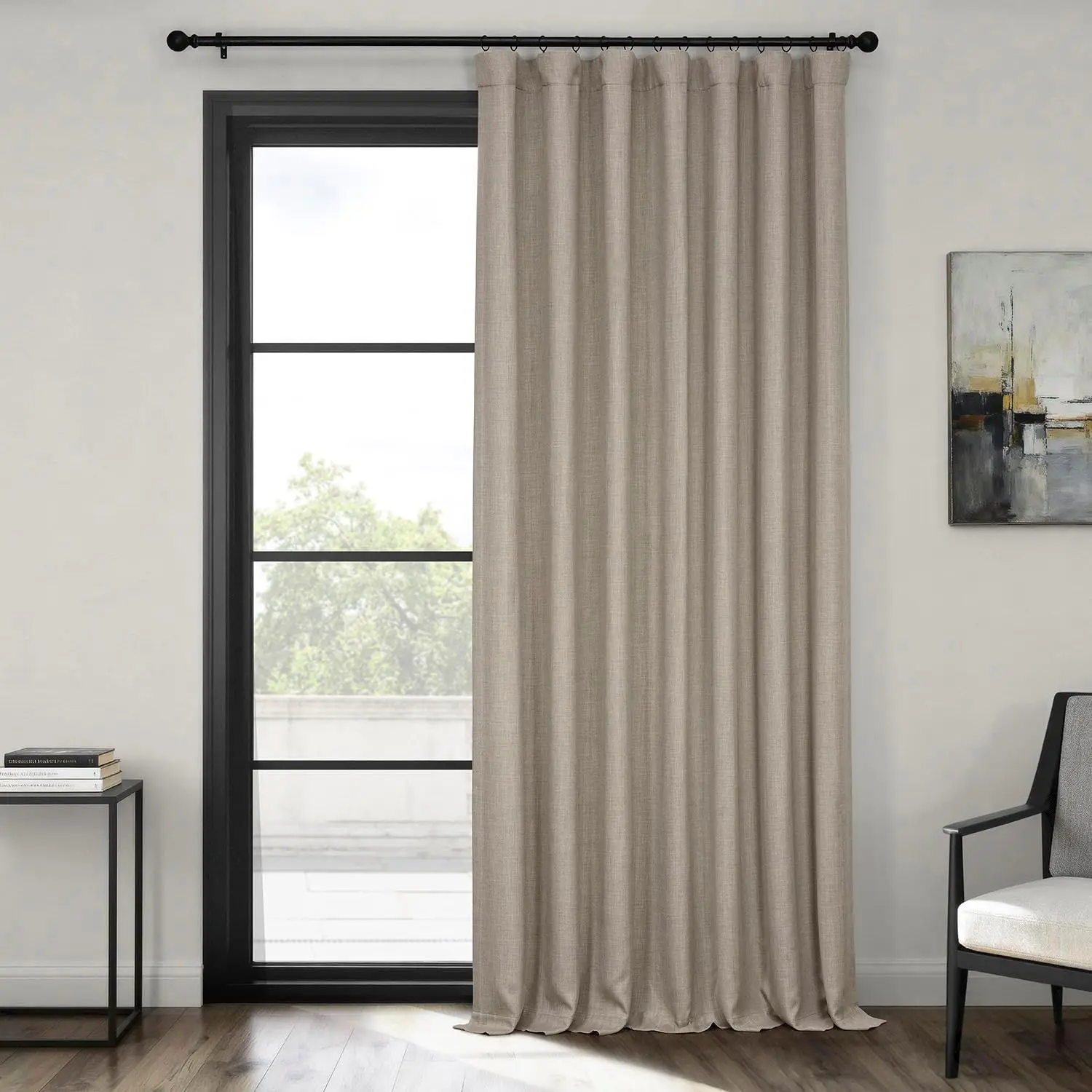 - Faux Linen Curtains for Living Room (1 Panel) - 100W X 120L - Extra Wide Textured Room Darkening Curtains for Bedroom
- Faux Linen Curtains for Living Room (1 Panel) - 100W X 120L - Extra Wide Textured Room Darkening Curtains for Bedroom