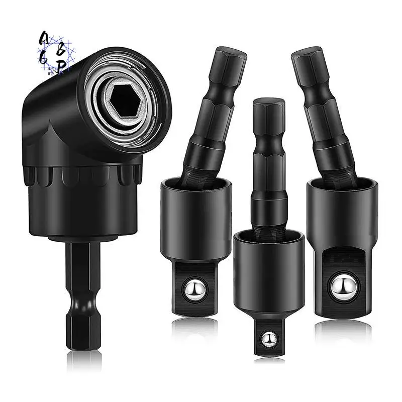 A68P-Right Angle Drill Adaptor,4-In-1 Impact Drill Bit Extension,360° Rotatable 1/4 3/8 1/2In Impact Grade Socket Adapter Set
A68P-Right Angle Drill Adaptor,4-In-1 Impact Drill Bit Extension,360° Rotatable 1/4 3/8 1/2In Impact Grade Socket Adapter Set