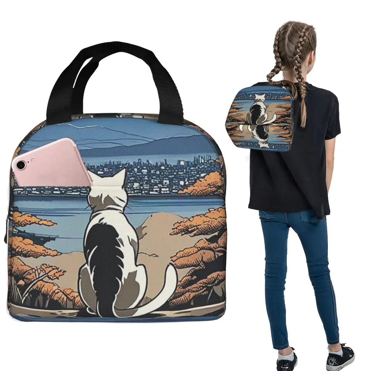 Sakura Mount Fuji And Cat Insulated Lunch Bag for Women Kids Portable Food Boxes Thermal Lunch Box Tote
Sakura Mount Fuji And Cat Insulated Lunch Bag for Women Kids Portable Food Boxes Thermal Lunch Box Tote