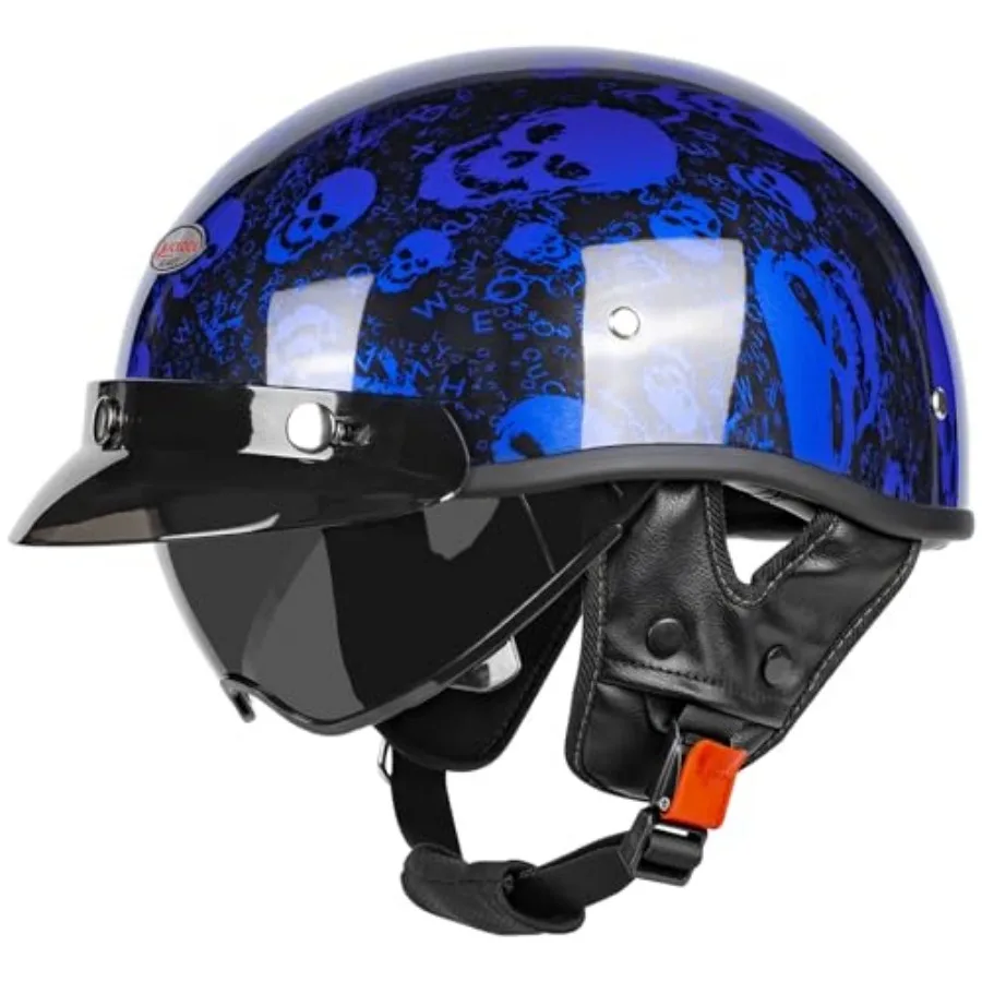 Retro Motorcycle Half Helmet with Retractable Sun Visor, DOT Certified Vintage Open Face Helmets for Men and Women for Cruiser
Retro Motorcycle Half Helmet with Retractable Sun Visor, DOT Certified Vintage Open Face Helmets for Men and Women for Cruiser