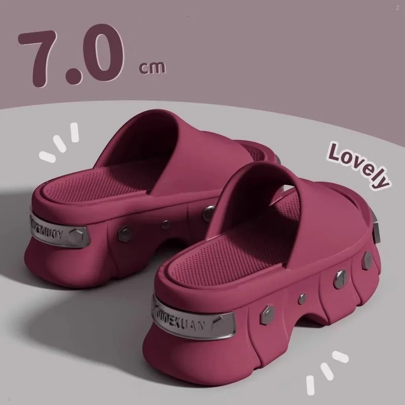 2024 Summer New Thick Bottom Women's Slippers Increase Height Women Sandals Punk Rivet Indoor Home Slippers
2024 Summer New Thick Bottom Women's Slippers Increase Height Women Sandals Punk Rivet Indoor Home Slippers
