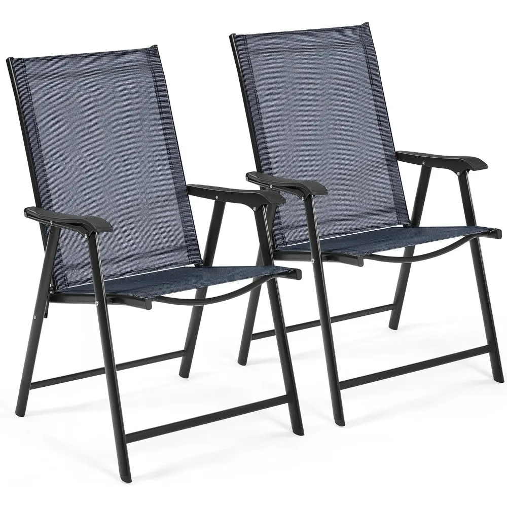Patio Dining Chairs Set of 2, Portable Dining Chairs with Armrests for Camping, Lawn and Beach
Patio Dining Chairs Set of 2, Portable Dining Chairs with Armrests for Camping, Lawn and Beach