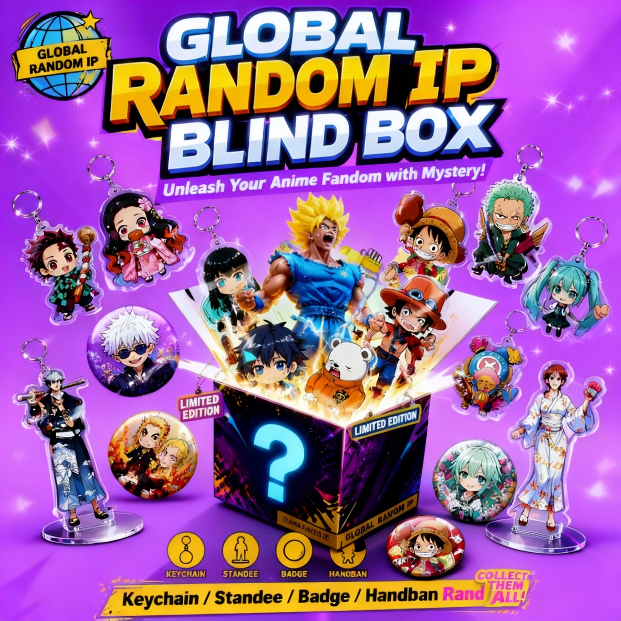 Anime Blind Box Hot HandBan Keychain One Piece Dragon Ball Global IP Series Random Acrylic Standee Badge
Anime Blind Box Hot HandBan Keychain One Piece Dragon Ball Global IP Series Random Acrylic Standee Badge