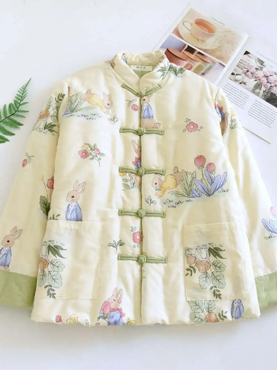 Женская теплая зимняя куртка ручной работы из утолщенного хлопка в китайском стиле на пуговицах с длинными рукавами
Женская теплая зимняя куртка ручной работы из утолщенного хлопка в китайском стиле на пуговицах с длинными рукавами