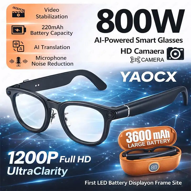 Новые умные очки AI 800W 2026 года с записью видео 1200P, камерой с защитой от дрожания, аккумулятором 3600 мАч, шумоподавлением и фотохромными линзами
Новые умные очки AI 800W 2026 года с записью видео 1200P, камерой с защитой от дрожания, аккумулятором 3600 мАч, шумоподавлением и фотохромными линзами