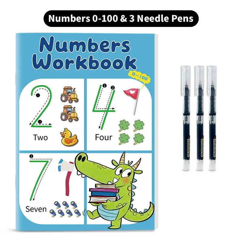 Preschool Kids Numbers 0-100 Workbook with 3 Needle Pens Children Early Education Math Writing Book Montessori Learning Toys
Preschool Kids Numbers 0-100 Workbook with 3 Needle Pens Children Early Education Math Writing Book Montessori Learning Toys