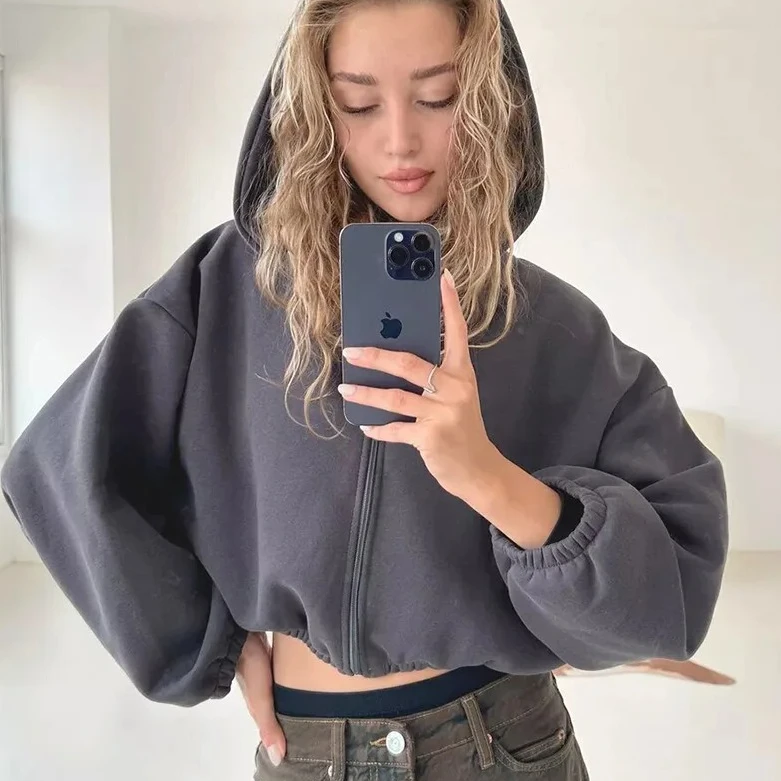 Куртка-худи на молнии с коротким рукавом, осенне-зимняя одежда, женская одежда в стиле K-pop, модные топы, уличный стиль
Куртка-худи на молнии с коротким рукавом, осенне-зимняя одежда, женская одежда в стиле K-pop, модные топы, уличный стиль