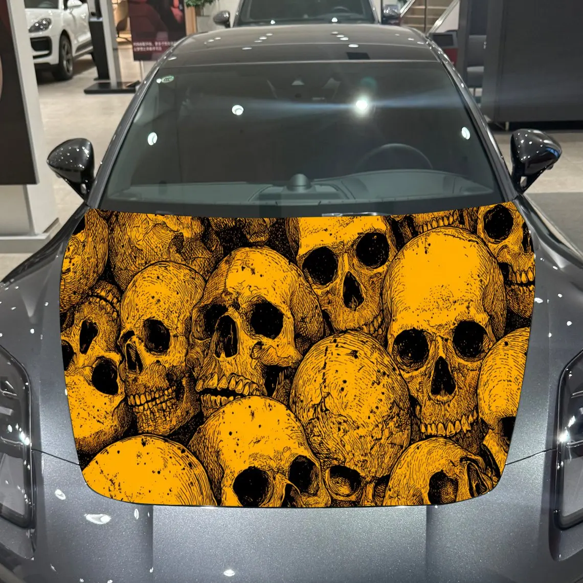 Skull Pile Yellow Car Hood Sticker PVC Self Waterproof Stick Striking Auto Exterior Accessories Decor Protect Gift for Car Lover
Skull Pile Yellow Car Hood Sticker PVC Self Waterproof Stick Striking Auto Exterior Accessories Decor Protect Gift for Car Lover