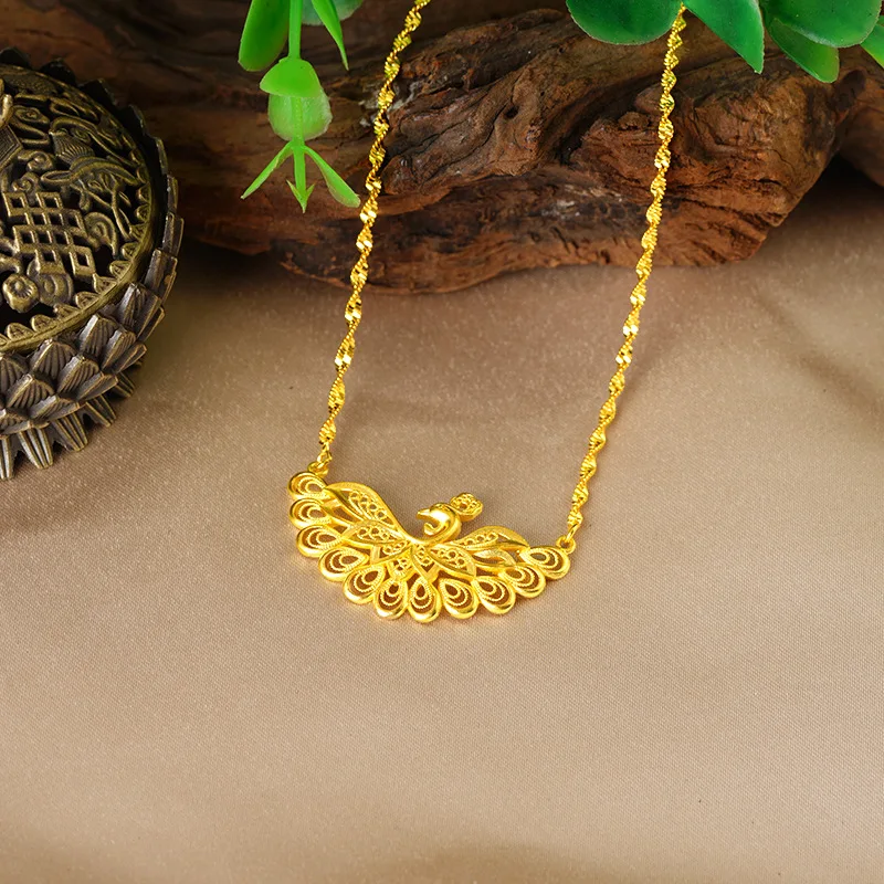 Luxury 24K 9999 Pure Gold real gold Phoenix Peacock Stud Hollow Ring Necklace Pendant
Luxury 24K 9999 Pure Gold real gold Phoenix Peacock Stud Hollow Ring Necklace Pendant