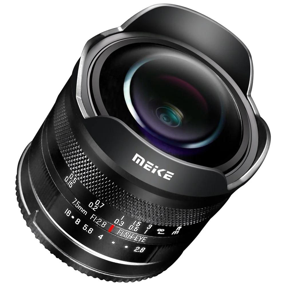 Meike 7.5mm F2.8 Aps-C Manual Focus Diagonal Fisheye lens Super Wide Angle for M43/Sony E/FUJI X/Nikon Z/Canon EFM Mount
Meike 7.5mm F2.8 Aps-C Manual Focus Diagonal Fisheye lens Super Wide Angle for M43/Sony E/FUJI X/Nikon Z/Canon EFM Mount