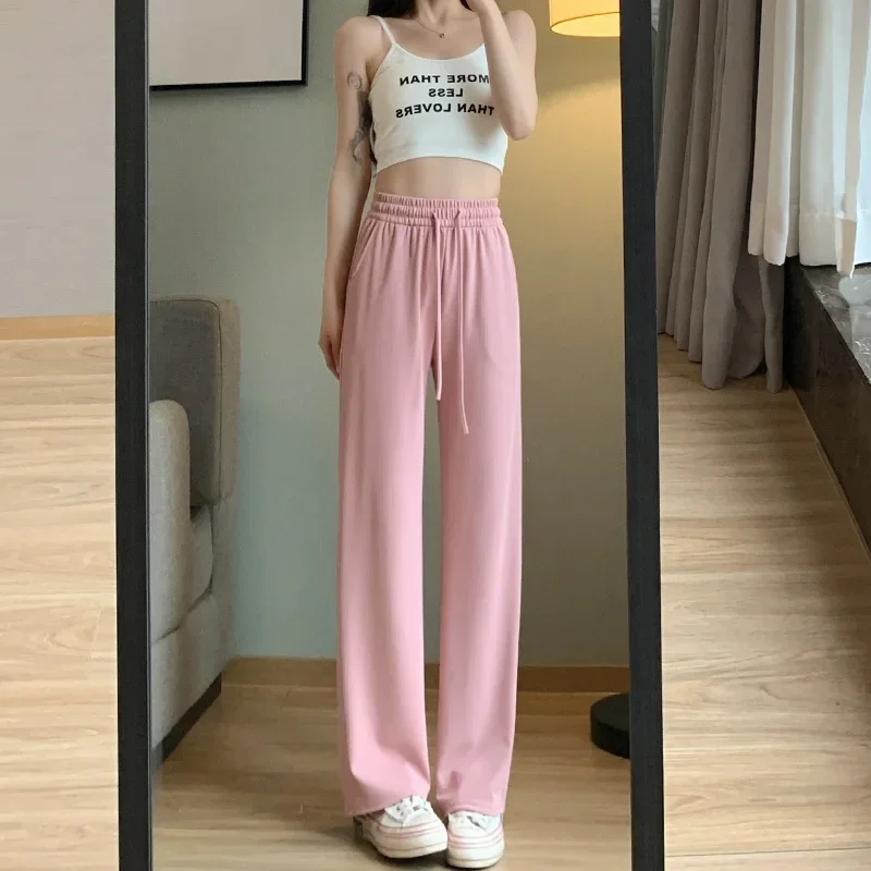 New Women'S Spring Autumn Summer High Waist Draping Straight Tube Wide Leg Pants Versatile Casual Sunscreen Ice Silk Trousers
New Women'S Spring Autumn Summer High Waist Draping Straight Tube Wide Leg Pants Versatile Casual Sunscreen Ice Silk Trousers