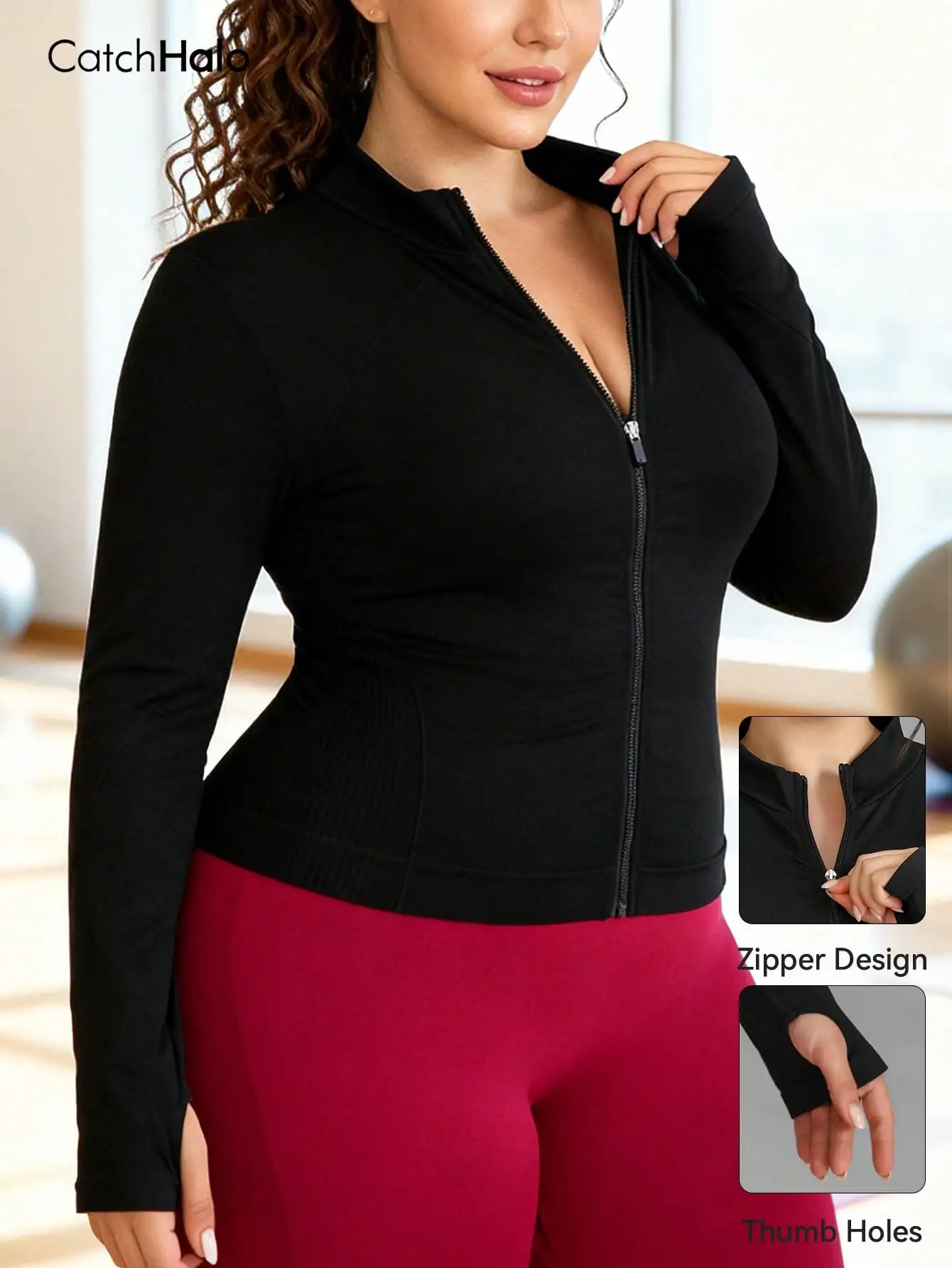 Women Plus Size Workout Jacket Slim Fit Zip Up Yoga Top Thumbholes Breathable Lightweight Figure Contour Sports Active Wear
Women Plus Size Workout Jacket Slim Fit Zip Up Yoga Top Thumbholes Breathable Lightweight Figure Contour Sports Active Wear