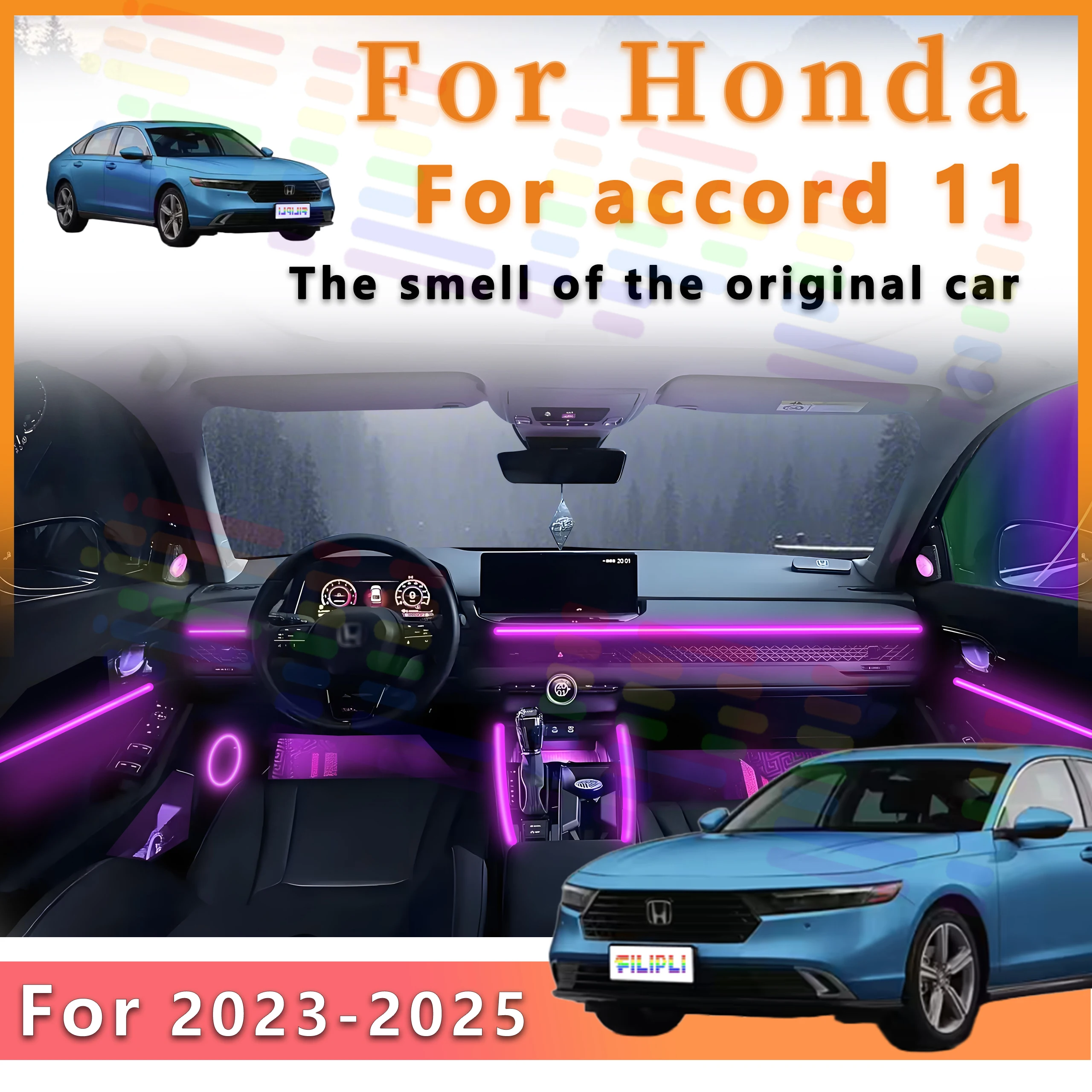 FILIPLI для Honda Accord 11-го поколения 2023-2025 акриловые светодиодные окружающие освещение с управлением через приложение и эффектами симфонии RGB
FILIPLI для Honda Accord 11-го поколения 2023-2025 акриловые светодиодные окружающие освещение с управлением через приложение и эффектами симфонии RGB