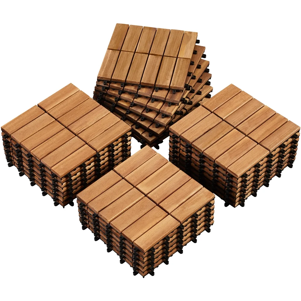 Pack of 27 Waterproof Wood Flooring Tiles for Patio Garden Deck Poolside, Wood
Pack of 27 Waterproof Wood Flooring Tiles for Patio Garden Deck Poolside, Wood