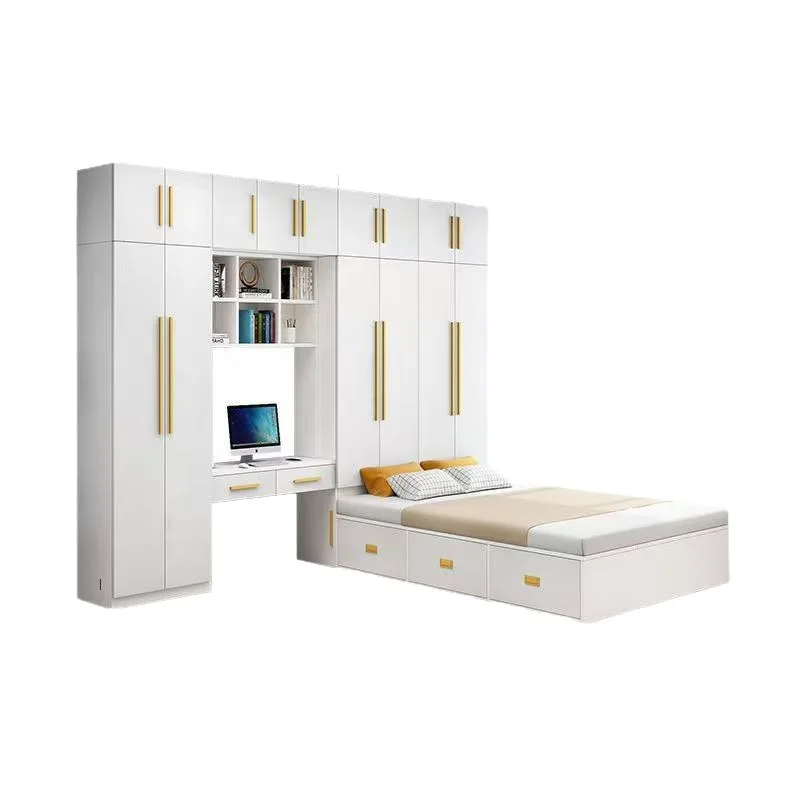 Integrated wardrobe desk children's bed multifunctional home bedroom storage bed
Integrated wardrobe desk children's bed multifunctional home bedroom storage bed
