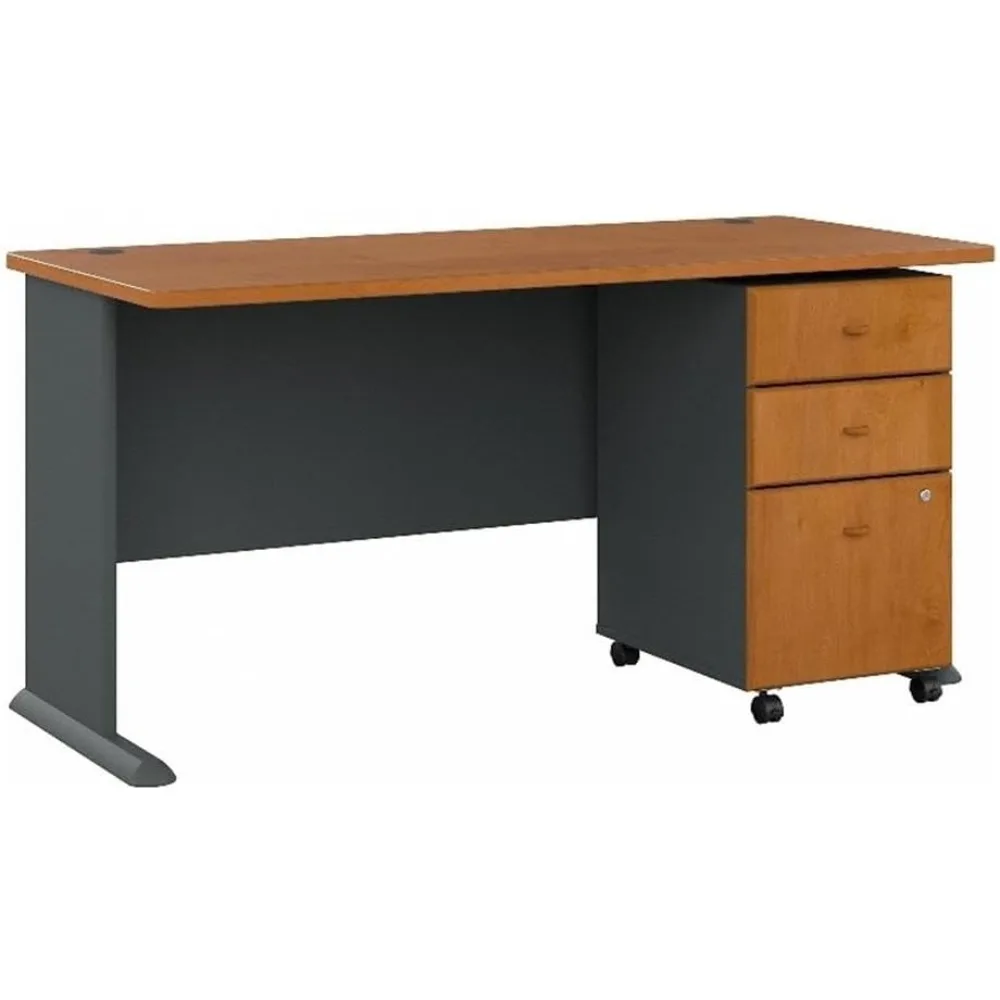 Series A 60W Desk with Mobile File Cabinet by Bush Business Furniture in Natural Cherry and Slate Finish
Series A 60W Desk with Mobile File Cabinet by Bush Business Furniture in Natural Cherry and Slate Finish