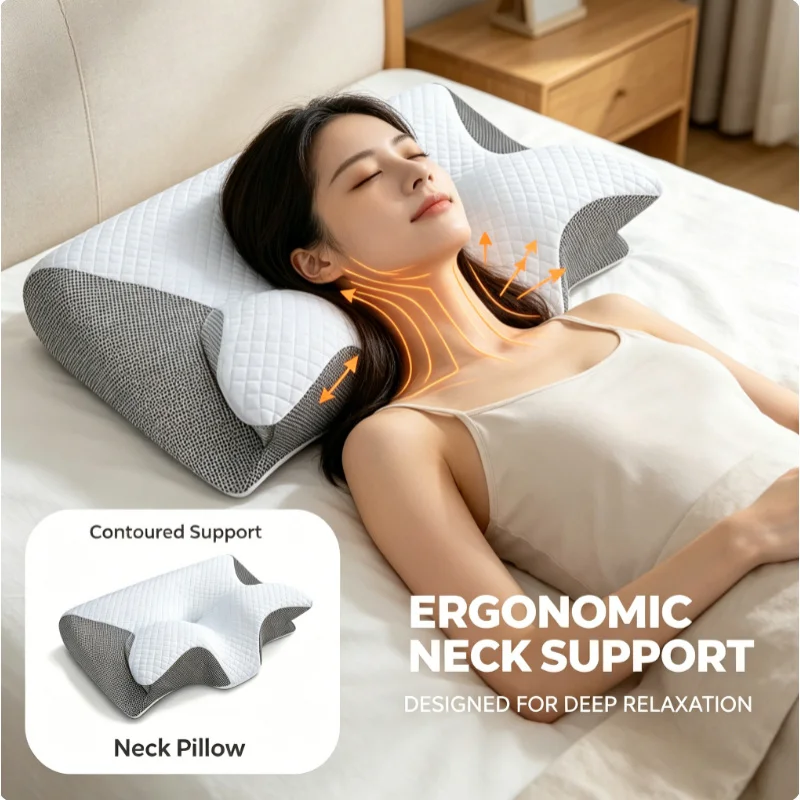 Orthopedic Cervical Pillow Memory Foam Ergonomic Breathable Pain Relief Support for Side Back Stomach Sleepers
Orthopedic Cervical Pillow Memory Foam Ergonomic Breathable Pain Relief Support for Side Back Stomach Sleepers