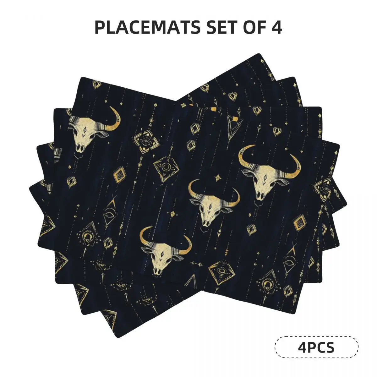 4pcs/6pcs Vintage Placemat 12x18 Inch, Cow Skull Black Placemat Table Decoration Suitable for Family Gathering Daily Dining
4pcs/6pcs Vintage Placemat 12x18 Inch, Cow Skull Black Placemat Table Decoration Suitable for Family Gathering Daily Dining