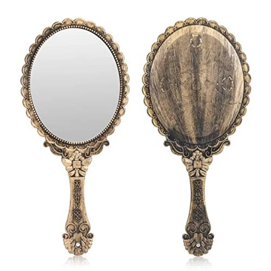 YUSONG Vanity Handheld Mirror for Makeup - Vintage Princess Mirror for Women Brass Gold Embossed Flower Small Mirrors Tabletop
YUSONG Vanity Handheld Mirror for Makeup - Vintage Princess Mirror for Women Brass Gold Embossed Flower Small Mirrors Tabletop
