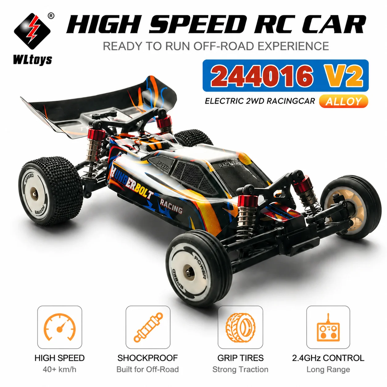 New Wltoys 244016 v2 2.4g High-Speed Racing Car 2WD 25 km/h 1:24 Full-Scale Gyroscope Remote Control Car Boys' Toy Gift
New Wltoys 244016 v2 2.4g High-Speed Racing Car 2WD 25 km/h 1:24 Full-Scale Gyroscope Remote Control Car Boys' Toy Gift