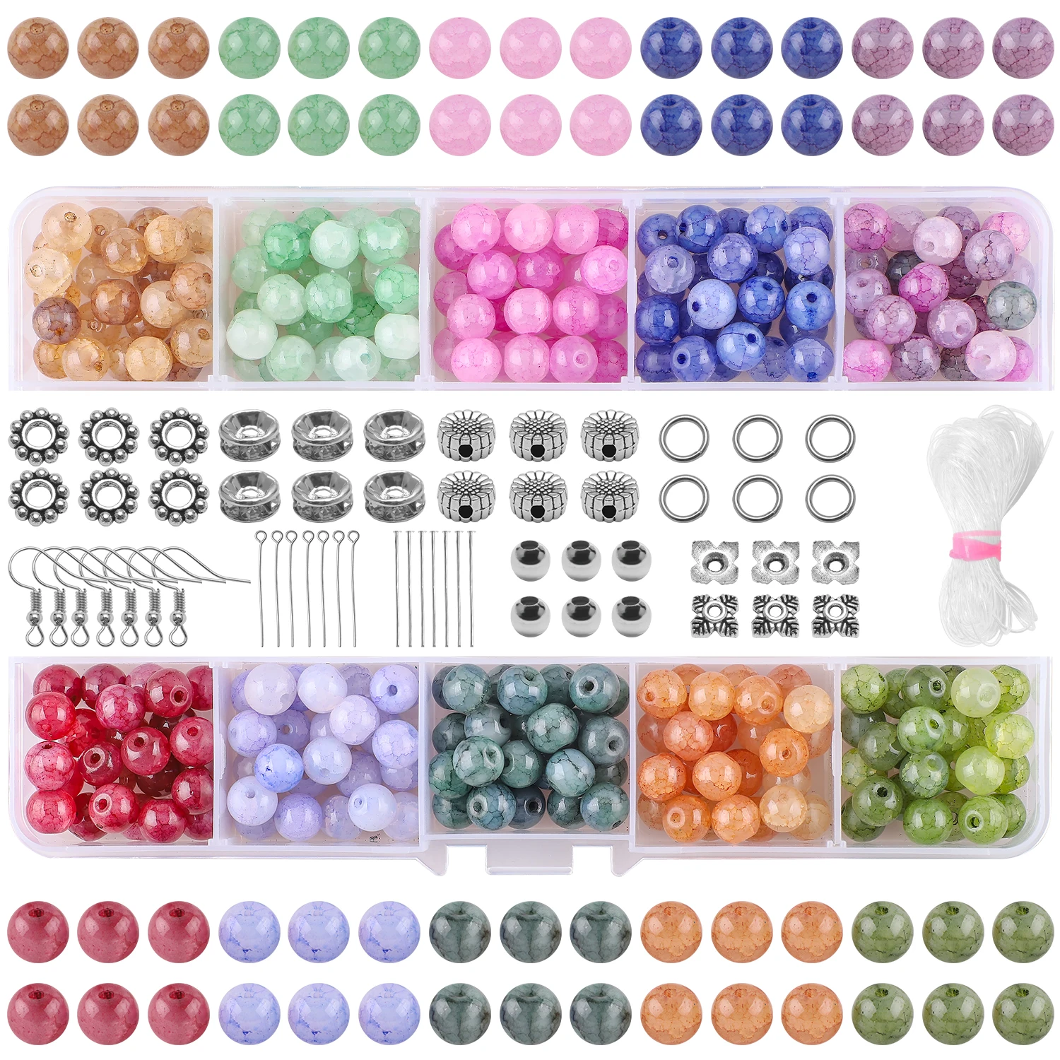 Glass Beads for Jewelry Making Supplier 8MM Natural Stone Crystal Beads Kit for Bracelets Making DIY Earrings Necklaces Rings
Glass Beads for Jewelry Making Supplier 8MM Natural Stone Crystal Beads Kit for Bracelets Making DIY Earrings Necklaces Rings