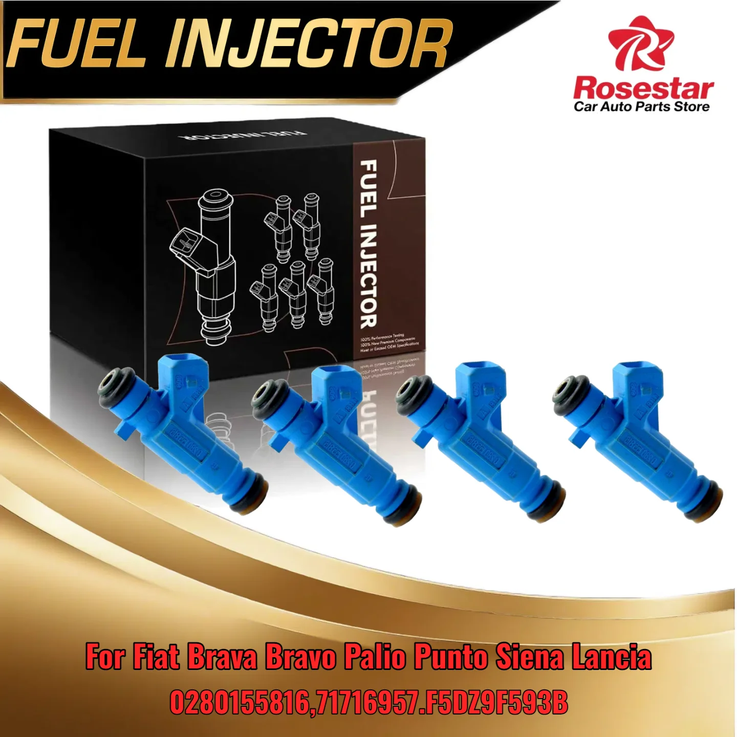 Set of 4 Injectors For Fiat Bravo Brava Punto Palio Siena Lancia 0280155816 F5DZ9F593B
Set of 4 Injectors For Fiat Bravo Brava Punto Palio Siena Lancia 0280155816 F5DZ9F593B