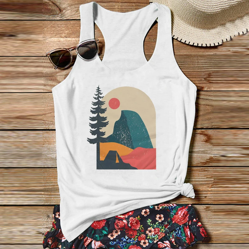 Outdoor Camping Women's Tank Top Summer Girl White Tops Life Style Cute Fashion Women Clothing
Outdoor Camping Women's Tank Top Summer Girl White Tops Life Style Cute Fashion Women Clothing