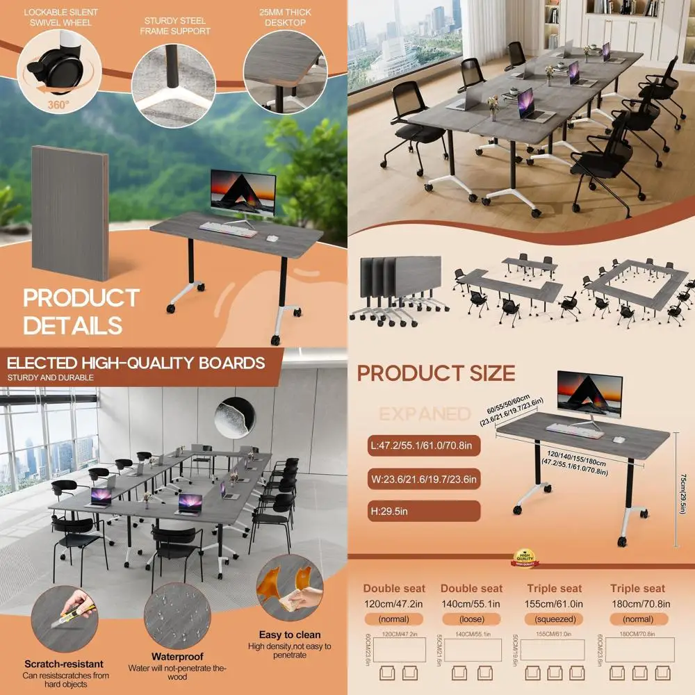 Складной конференц-стол на 4-6 человек, регулируемый офисный стол для совещаний, несколько размеров, серый, длина 47 дюймов
Складной конференц-стол на 4-6 человек, регулируемый офисный стол для совещаний, несколько размеров, серый, длина 47 дюймов
