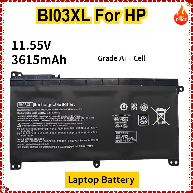 BI03XL ON03XL 844203-850 844203-855 BIO3X Battery for HP Pavilion X360 13-U M3-U m3-u001dx m3-u103dx 13-u003la 14-AX 14-ax010wm
BI03XL ON03XL 844203-850 844203-855 BIO3X Battery for HP Pavilion X360 13-U M3-U m3-u001dx m3-u103dx 13-u003la 14-AX 14-ax010wm