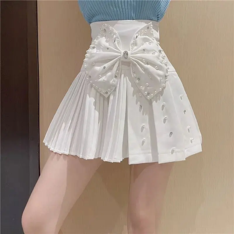 Fashion Skirts For Women Summer New Solid Color Diamond-Encrusted Beaded Bow Sweet Pleated High-Waisted Slimming A-Line Skirts
Fashion Skirts For Women Summer New Solid Color Diamond-Encrusted Beaded Bow Sweet Pleated High-Waisted Slimming A-Line Skirts