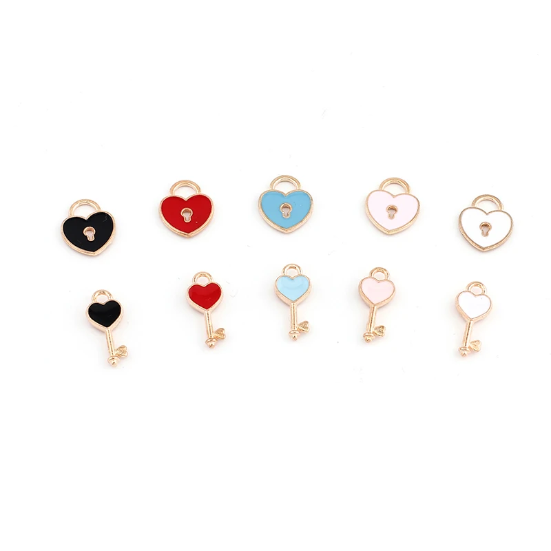 10Pcs Heart Key Lock Enamel Pendants Charms Love Couple Hanging Dangle Charm For DIY Bracelet Necklace Earrings Jewelry Making
10Pcs Heart Key Lock Enamel Pendants Charms Love Couple Hanging Dangle Charm For DIY Bracelet Necklace Earrings Jewelry Making
