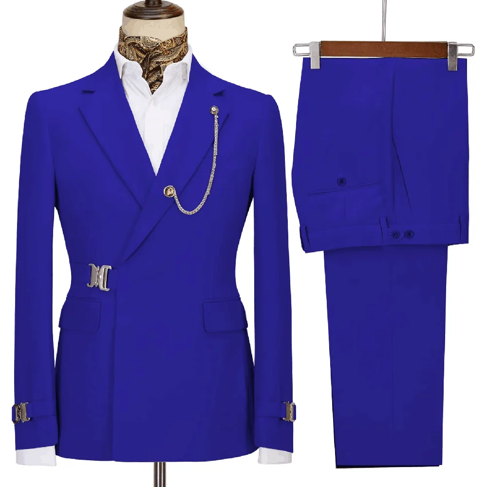 Navy Formal Men Suits Skim Fashion Handsome Notch Collar 2 Pieces Jacket Pant Asymmetrical Male Clothing Prom Party Simple 2025
Navy Formal Men Suits Skim Fashion Handsome Notch Collar 2 Pieces Jacket Pant Asymmetrical Male Clothing Prom Party Simple 2025
