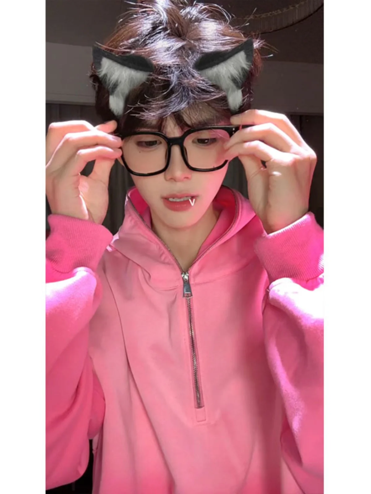 He Qiui adient Pink f Zip Hoodie Men's Spring Autumn Loose Couple Outerwear Casual Sle Polyester Fiber Regular Fit
He Qiui adient Pink f Zip Hoodie Men's Spring Autumn Loose Couple Outerwear Casual Sle Polyester Fiber Regular Fit