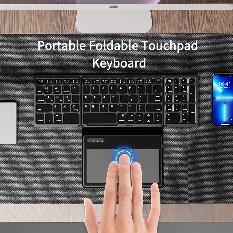 Портативная складная клавиатура с сенсорной панелью Numpad, беспроводная Bluetooth-складная клавиатура для iPad, Windows, Mac, Android, планшета, ноутбука
Портативная складная клавиатура с сенсорной панелью Numpad, беспроводная Bluetooth-складная клавиатура для iPad, Windows, Mac, Android, планшета, ноутбука