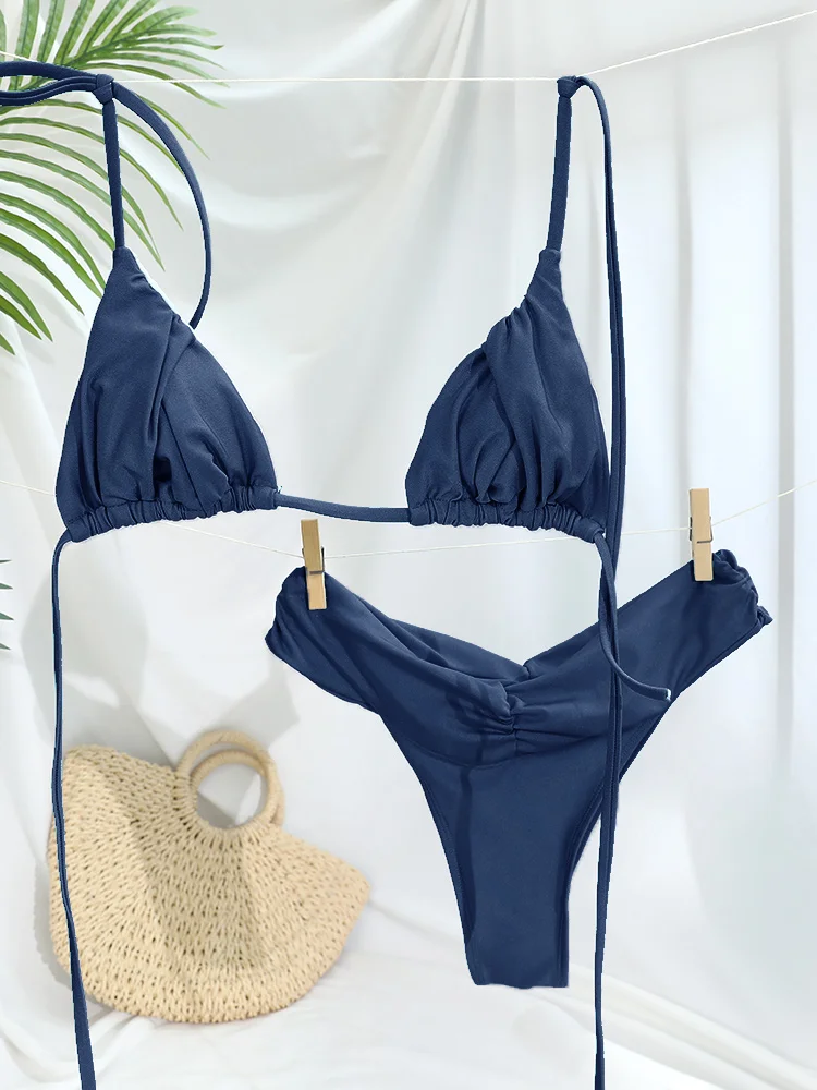 Sexy Folds Bikini Set Solid Micro Bikinis Women Swimsuit Female Triangle Swimwear Beach Wear Bathing Suit
Sexy Folds Bikini Set Solid Micro Bikinis Women Swimsuit Female Triangle Swimwear Beach Wear Bathing Suit