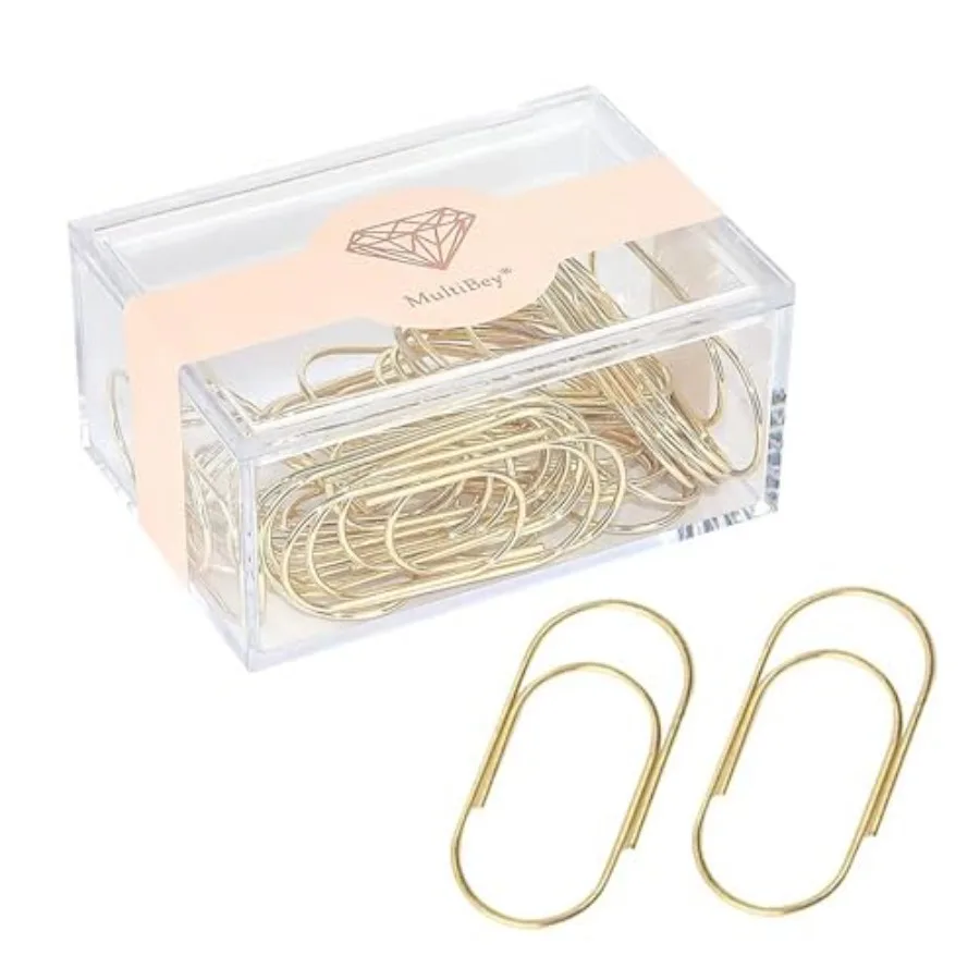 Gold Jumbo Paper Clips 2 Inch - 30 Pcs Large Wide Giant Paperclips in Acrylic Desk Organizer Box, Premium Metal Bookmark, Plann
Gold Jumbo Paper Clips 2 Inch - 30 Pcs Large Wide Giant Paperclips in Acrylic Desk Organizer Box, Premium Metal Bookmark, Plann